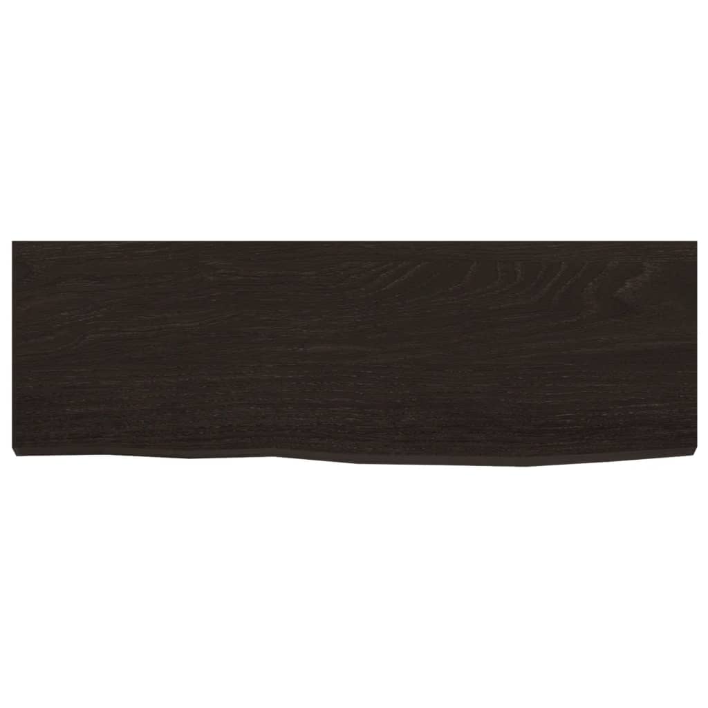 vidaXL Półka, ciemnobrązowa, 60x20x2 cm, wykończone lite drewno dębowe