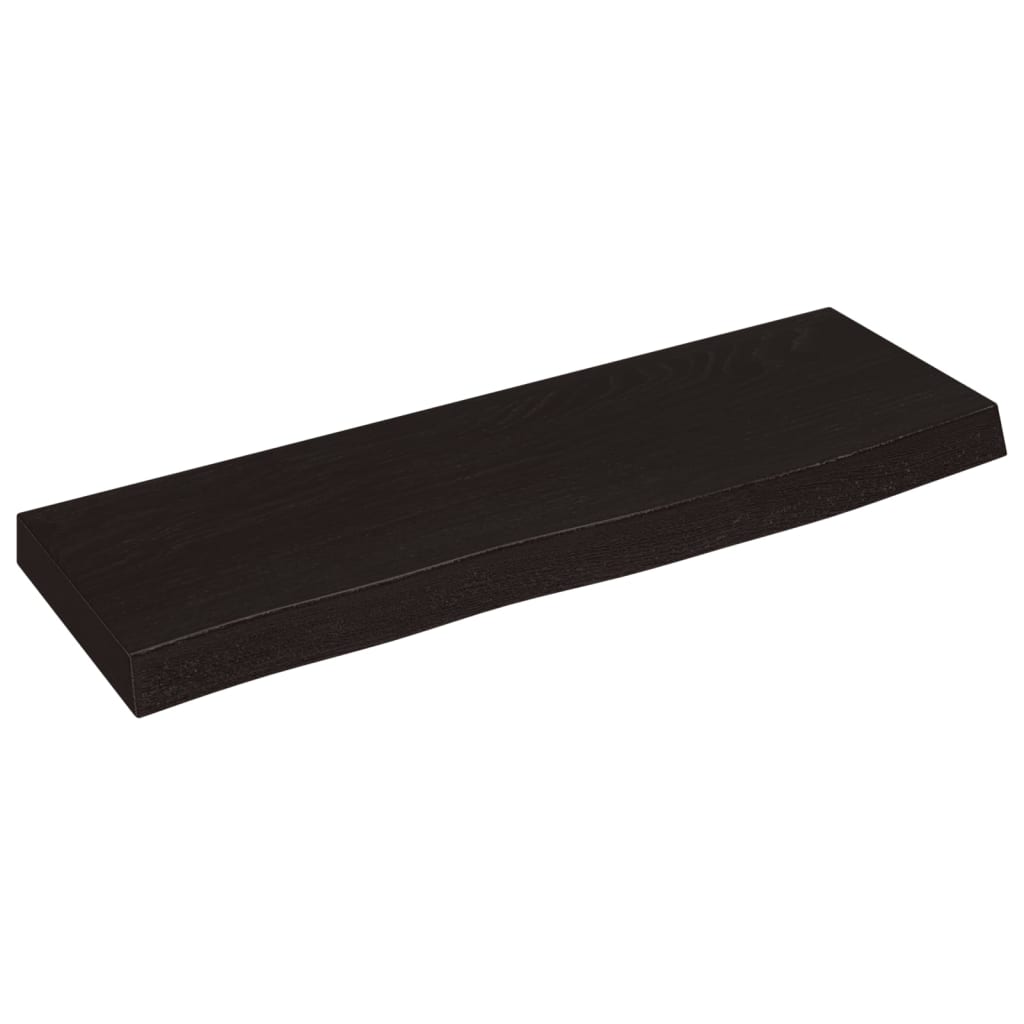 vidaXL Półka, ciemnobrązowa, 60x20x4 cm, wykończone lite drewno dębowe
