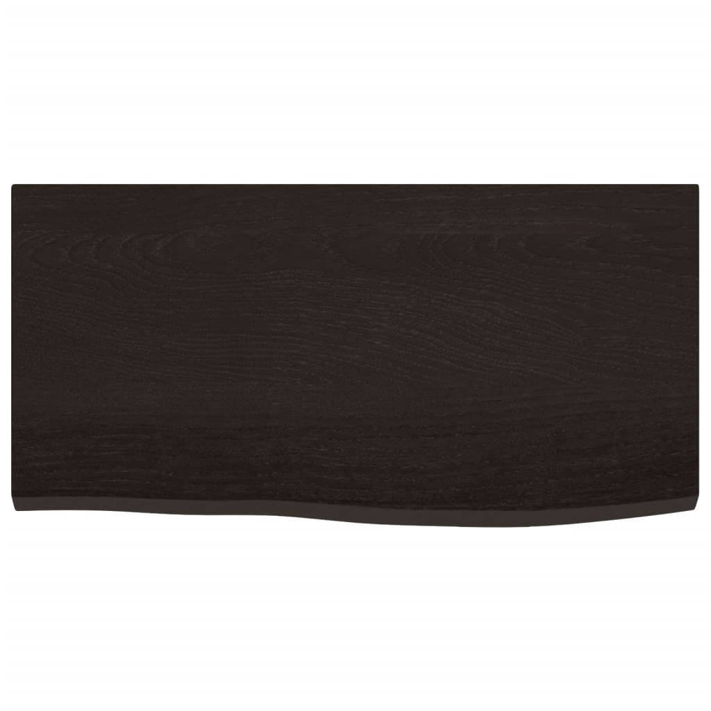 vidaXL Półka, ciemnobrązowa, 60x30x2 cm, wykończone lite drewno dębowe
