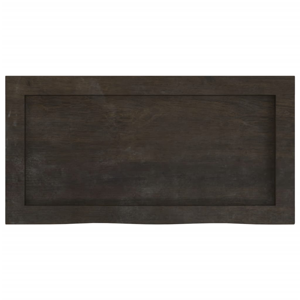 vidaXL Półka, ciemnobrązowa, 60x30x(2-4) cm, wykończone drewno dębowe
