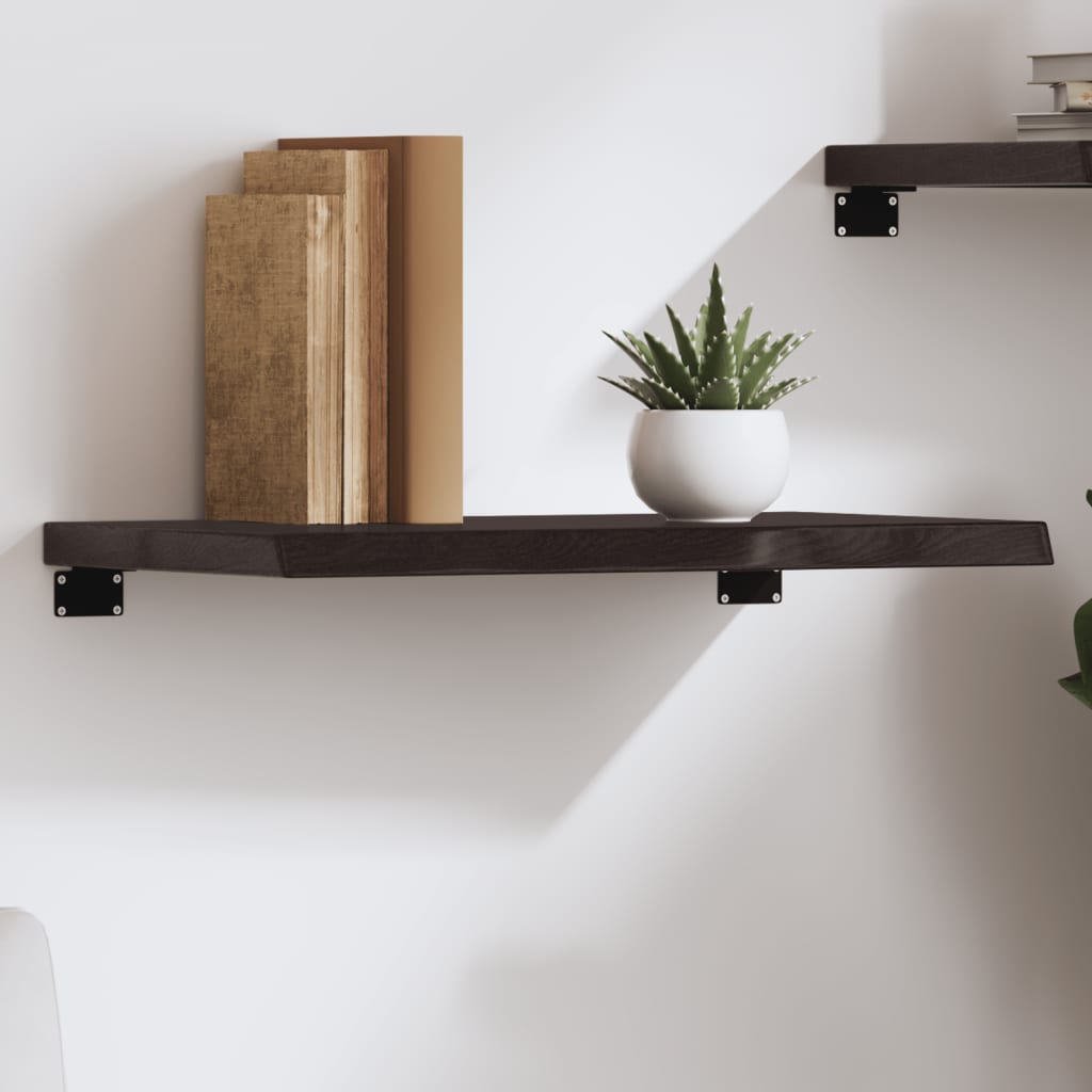 vidaXL Półka, ciemnobrązowa, 60x30x(2-4) cm, wykończone drewno dębowe