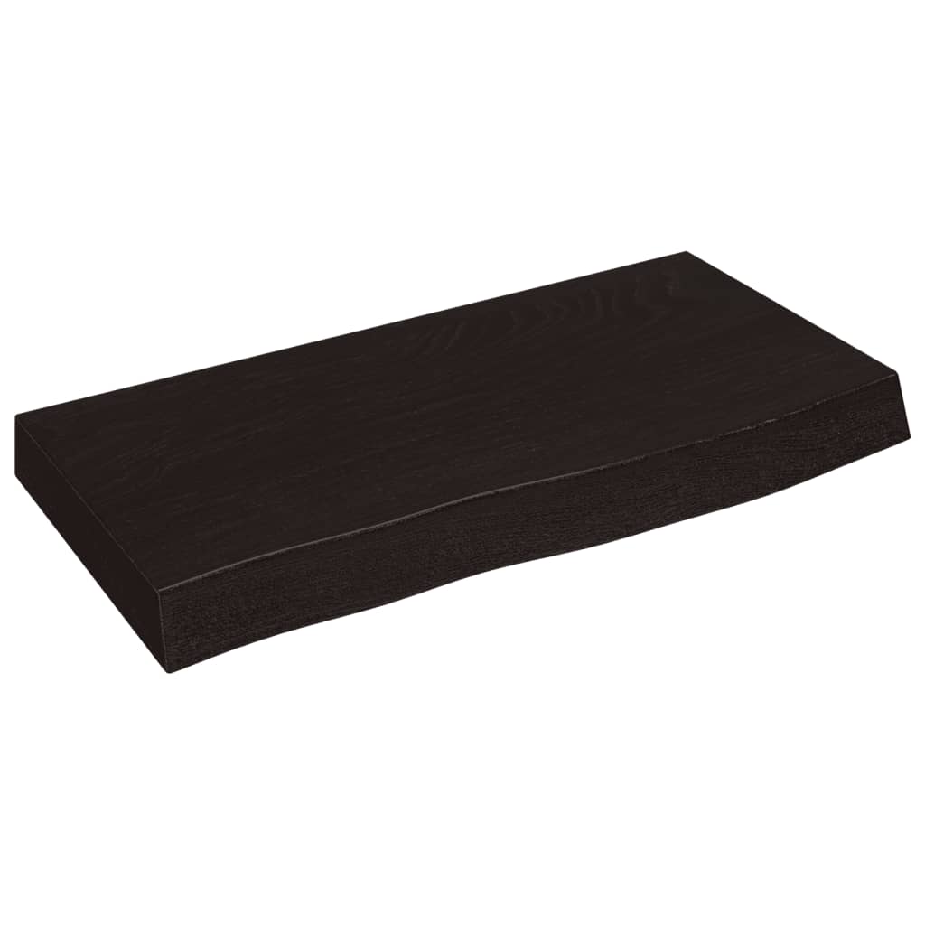 vidaXL Półka, ciemnobrązowa, 60x30x(2-6) cm, wykończone drewno dębowe