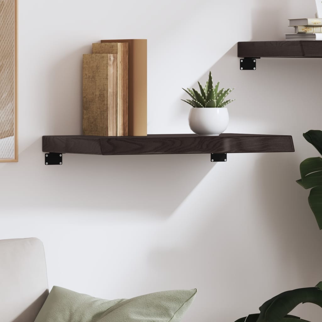 vidaXL Półka, ciemnobrązowa, 60x30x(2-6) cm, wykończone drewno dębowe