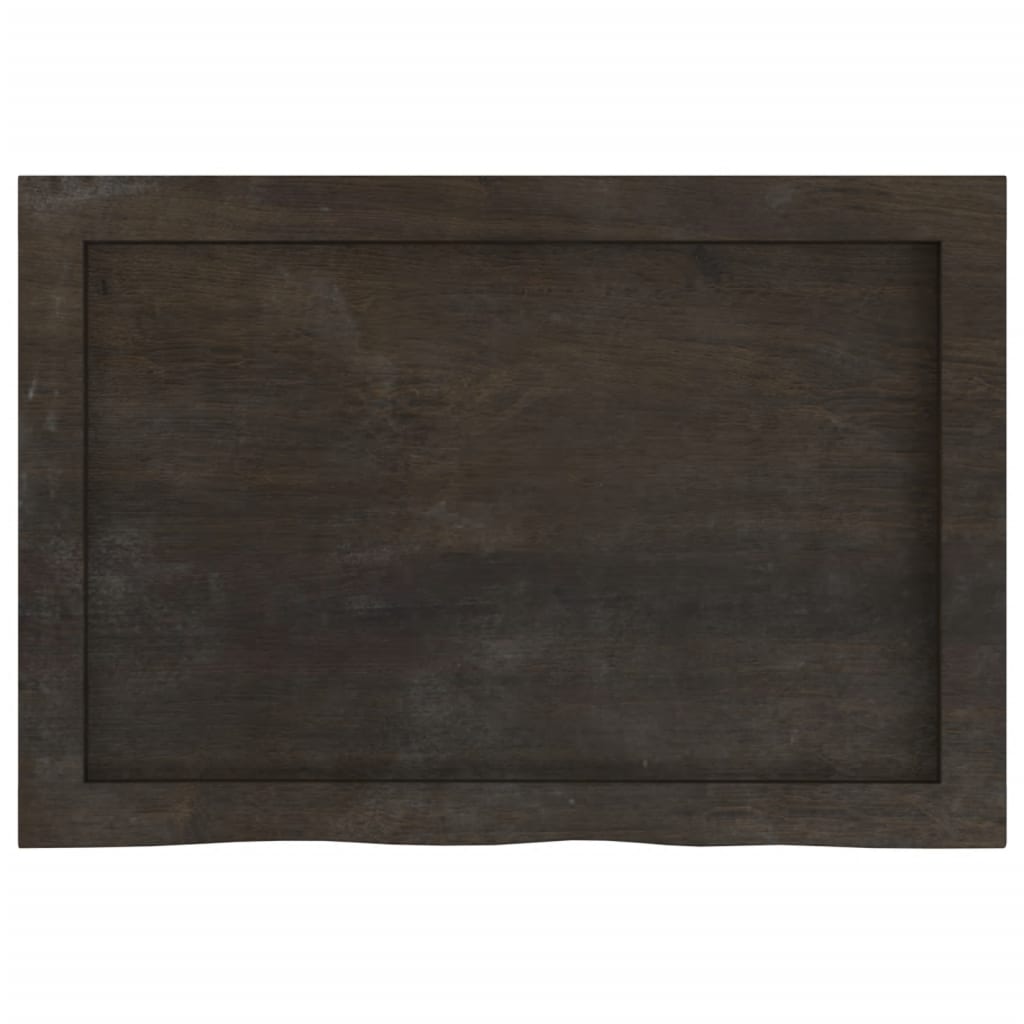 vidaXL Półka, ciemnobrązowa, 60x40x(2-4) cm, wykończone drewno dębowe