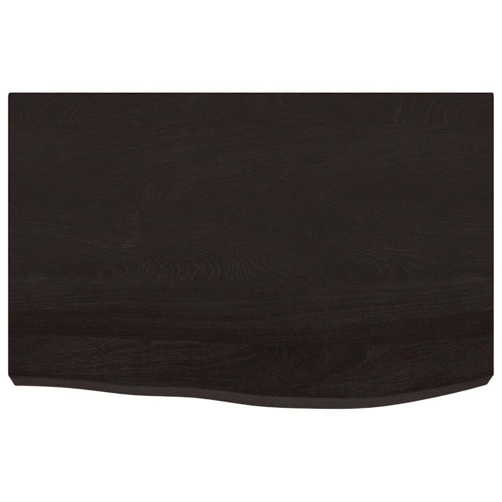 vidaXL Półka, ciemnobrązowa, 60x40x(2-6) cm, wykończone drewno dębowe