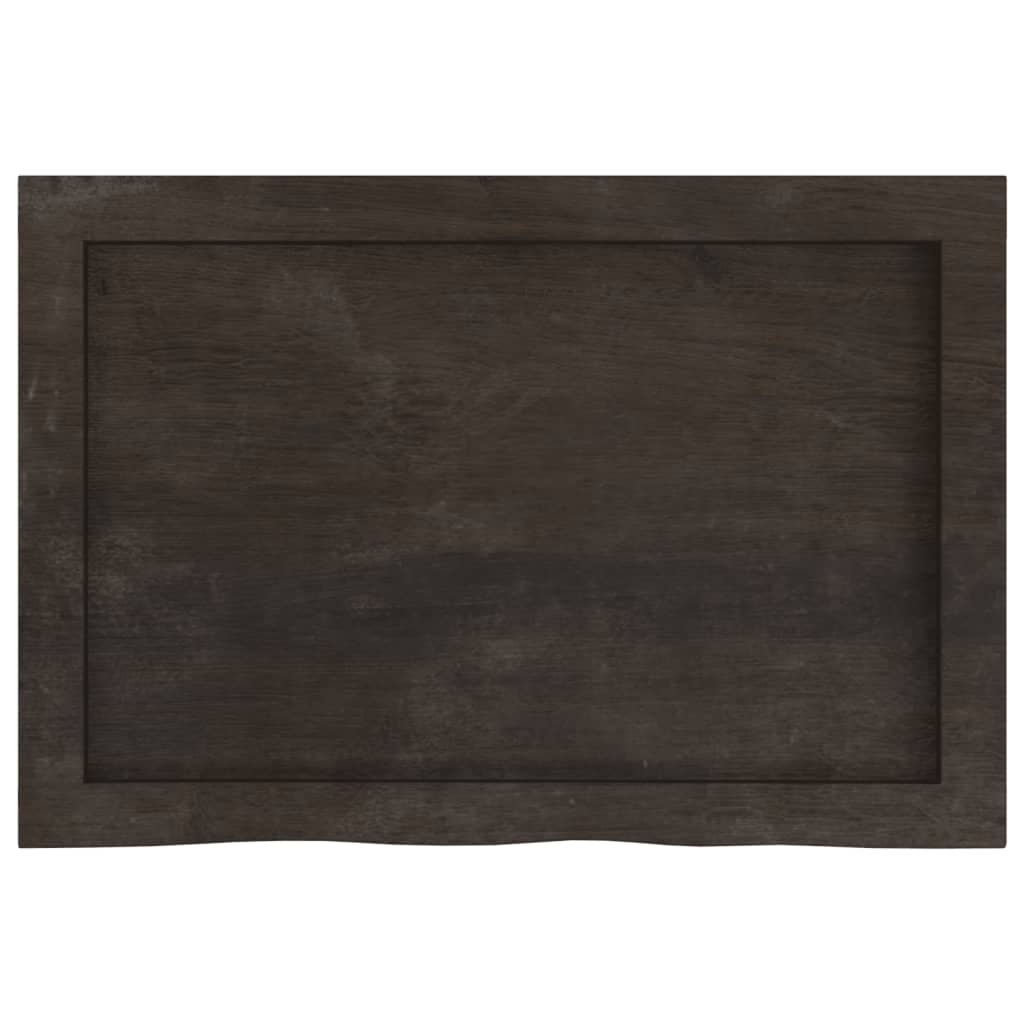 vidaXL Półka, ciemnobrązowa, 60x40x(2-6) cm, wykończone drewno dębowe