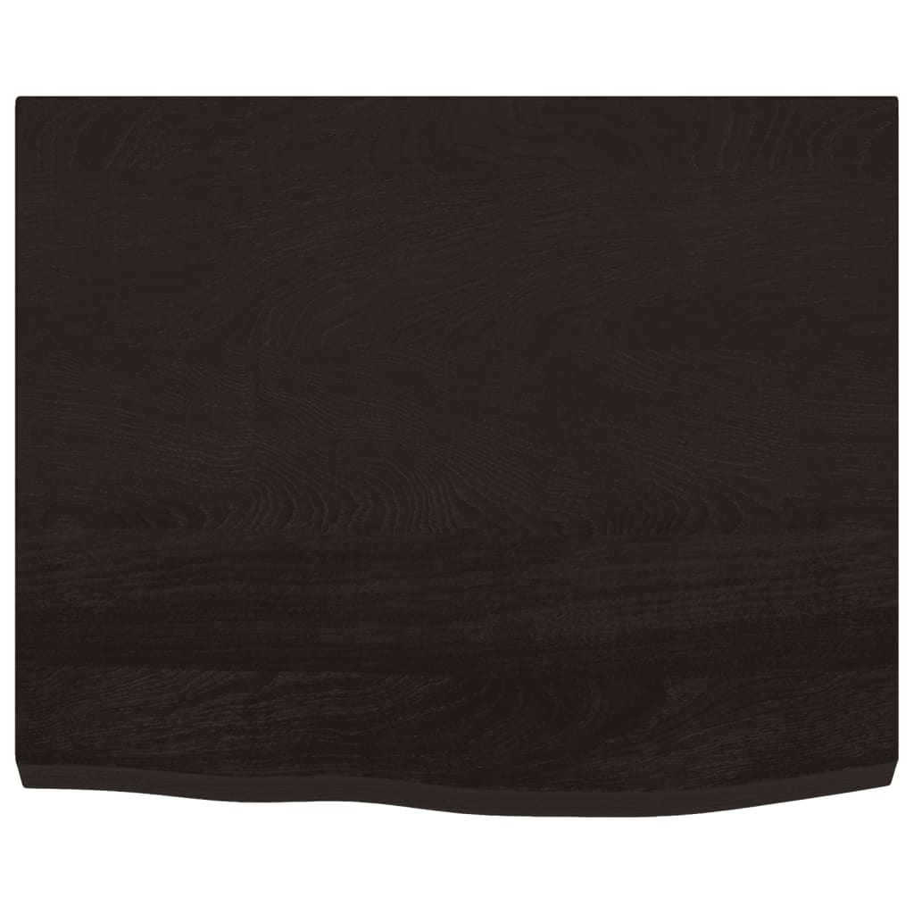 vidaXL Półka, ciemnobrązowa, 60x50x(2-4) cm, wykończone drewno dębowe