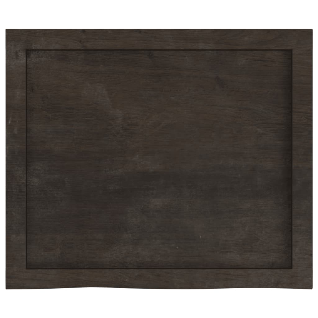 vidaXL Półka, ciemnobrązowa, 60x50x(2-4) cm, wykończone drewno dębowe