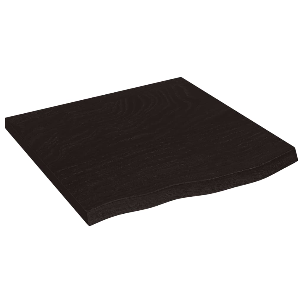 vidaXL Półka, ciemnobrązowa, 60x60x(2-4) cm, wykończone drewno dębowe