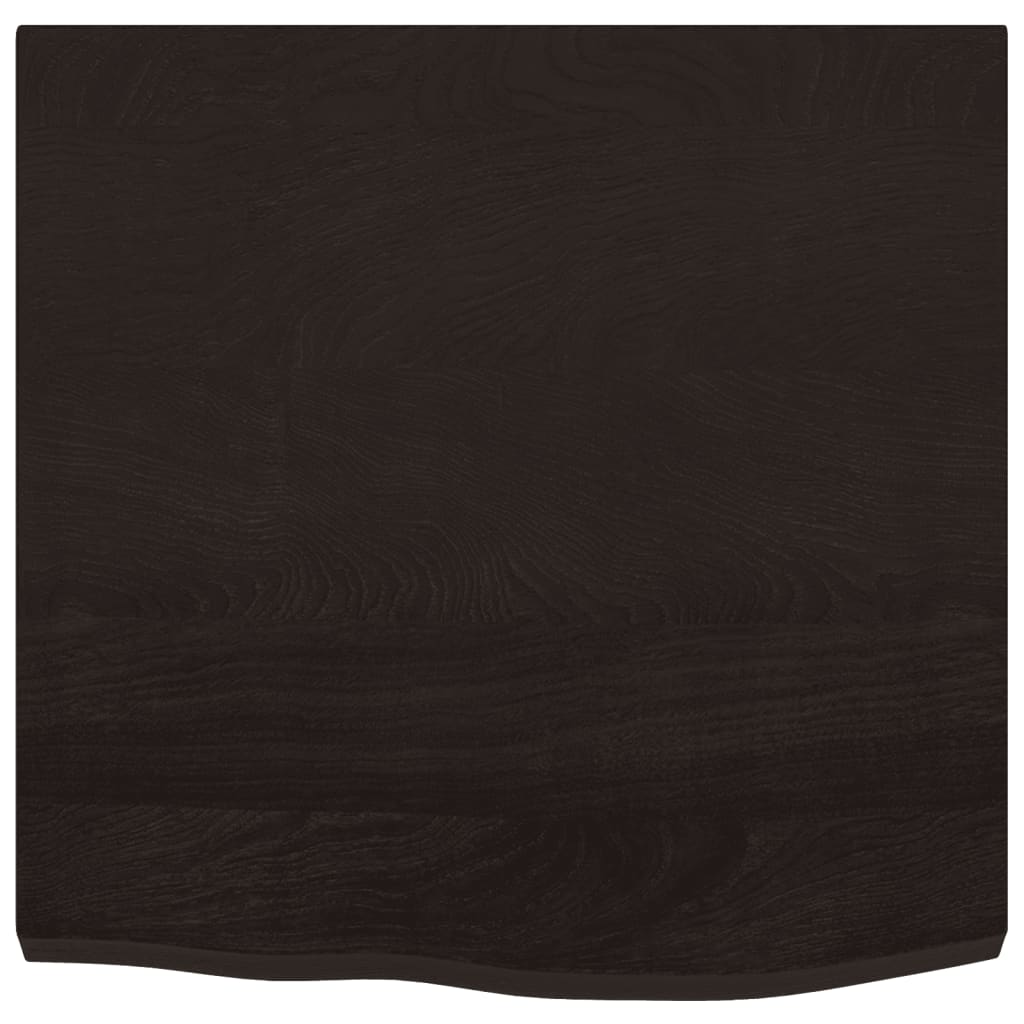 vidaXL Półka, ciemnobrązowa, 60x60x(2-4) cm, wykończone drewno dębowe