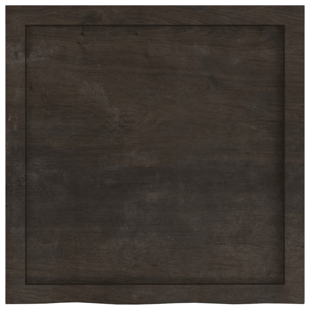 vidaXL Półka, ciemnobrązowa, 60x60x(2-4) cm, wykończone drewno dębowe