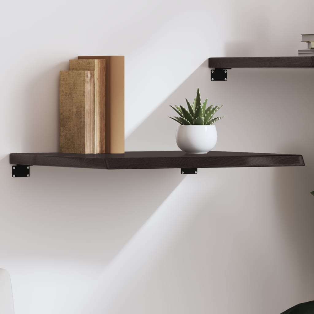 vidaXL Półka, ciemnobrązowa, 60x60x(2-4) cm, wykończone drewno dębowe