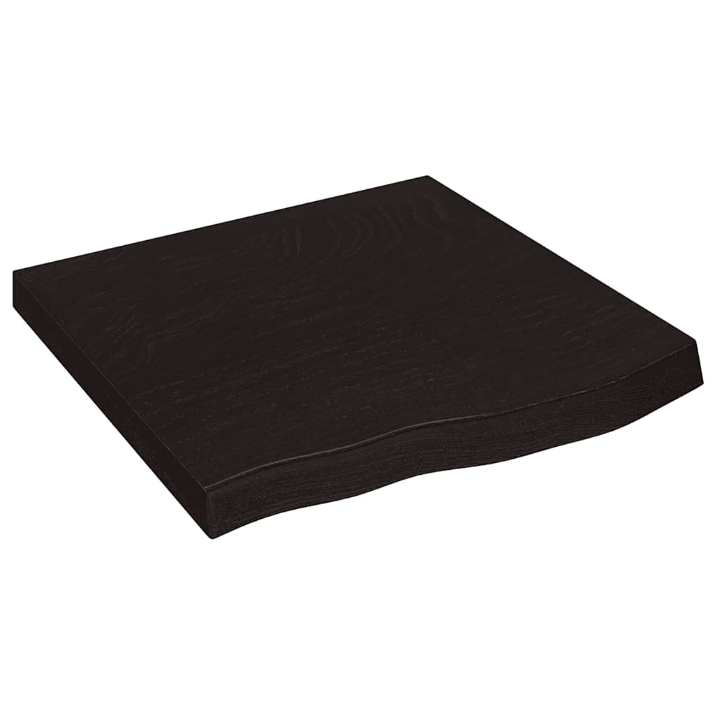 vidaXL Półka, ciemnobrązowa, 60x60x(2-6) cm, wykończone drewno dębowe