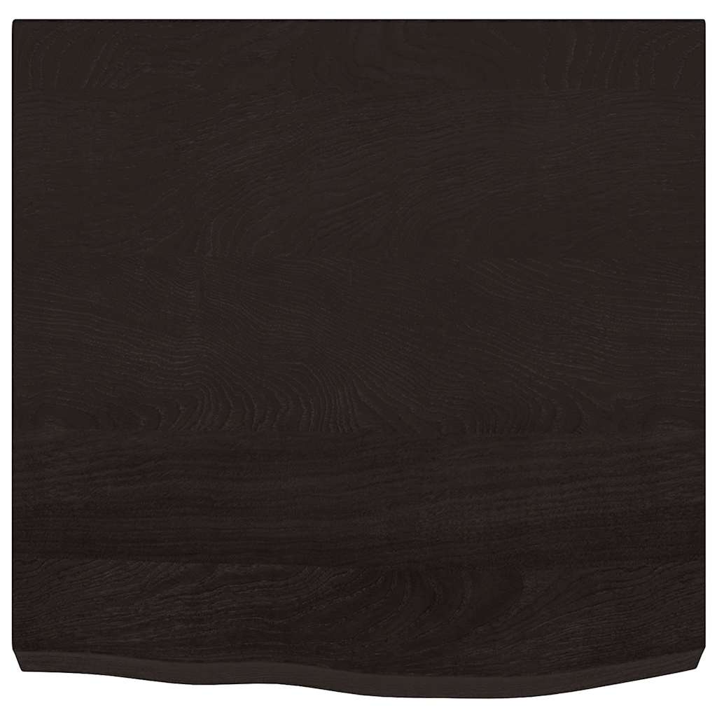 vidaXL Półka, ciemnobrązowa, 60x60x(2-6) cm, wykończone drewno dębowe