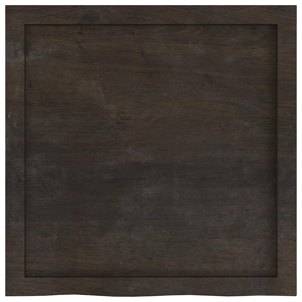 vidaXL Półka, ciemnobrązowa, 60x60x(2-6) cm, wykończone drewno dębowe