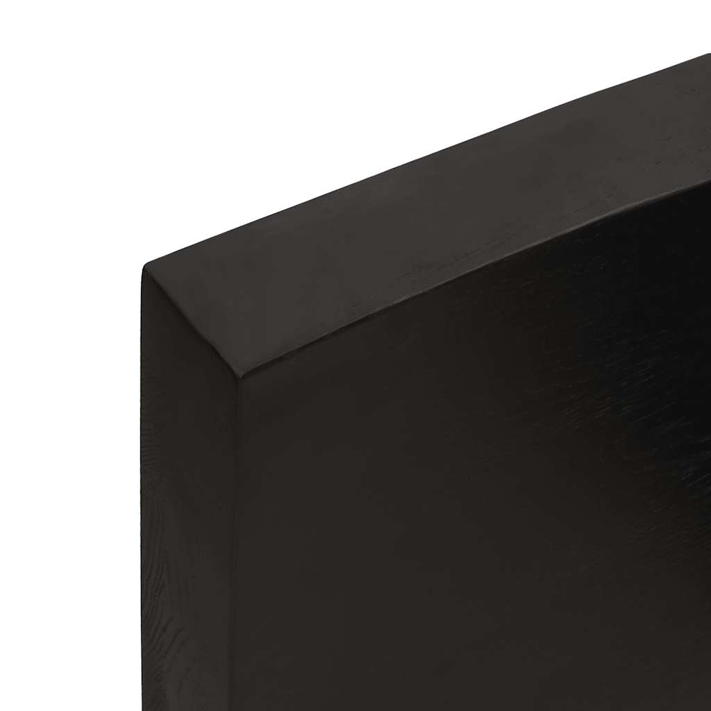 vidaXL Półka, ciemnobrązowa, 60x60x(2-6) cm, wykończone drewno dębowe
