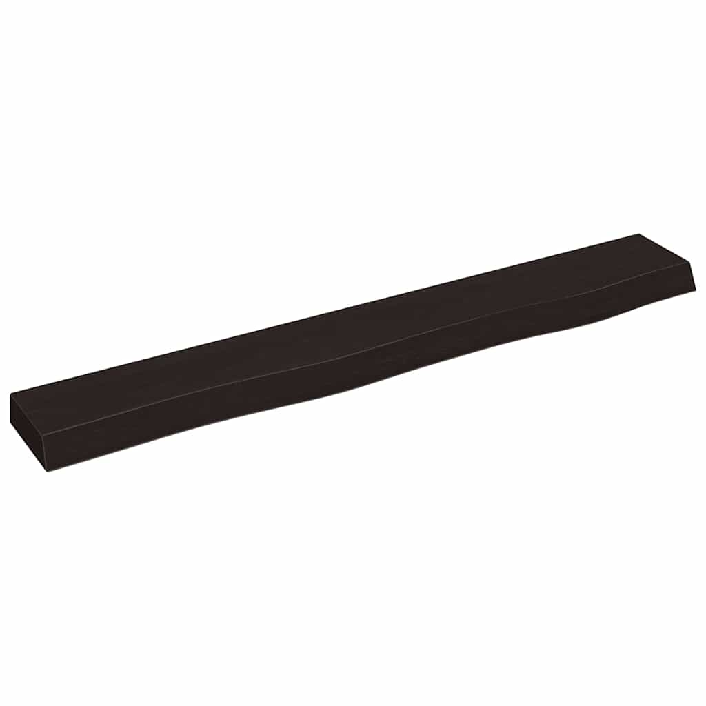vidaXL Półka, ciemnobrązowa, 80x10x4 cm, wykończone lite drewno dębowe