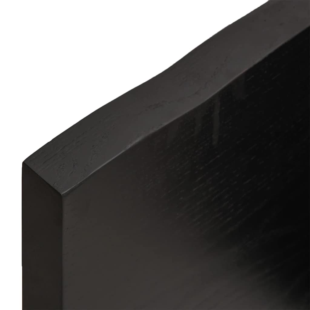 vidaXL Półka, ciemnobrązowa, 80x10x4 cm, wykończone lite drewno dębowe