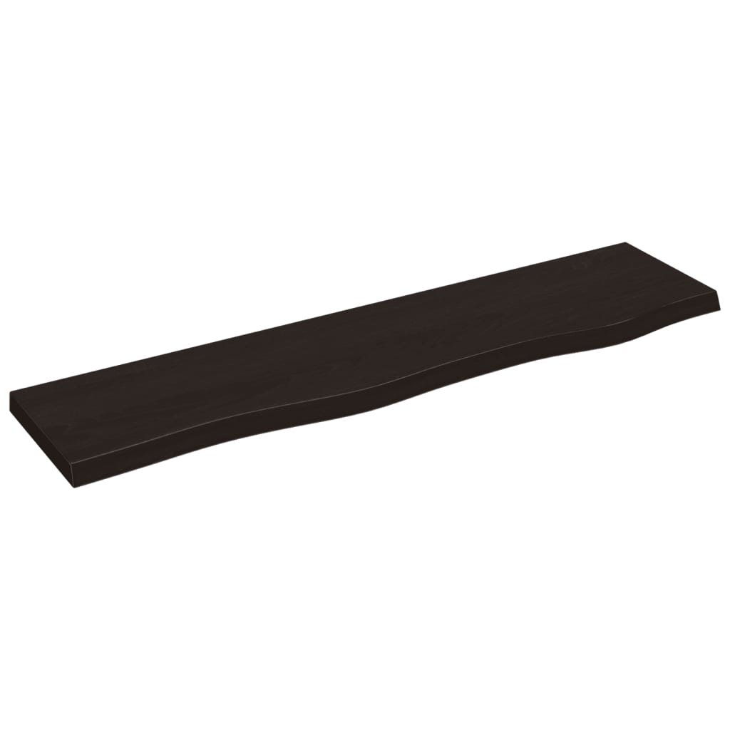 vidaXL Półka, ciemnobrązowa, 80x20x2 cm, wykończone lite drewno dębowe
