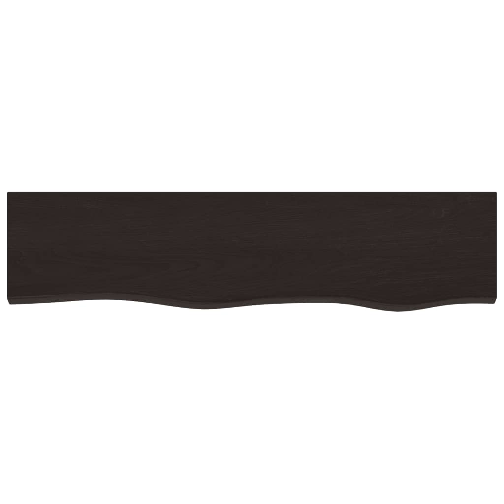 vidaXL Półka, ciemnobrązowa, 80x20x2 cm, wykończone lite drewno dębowe