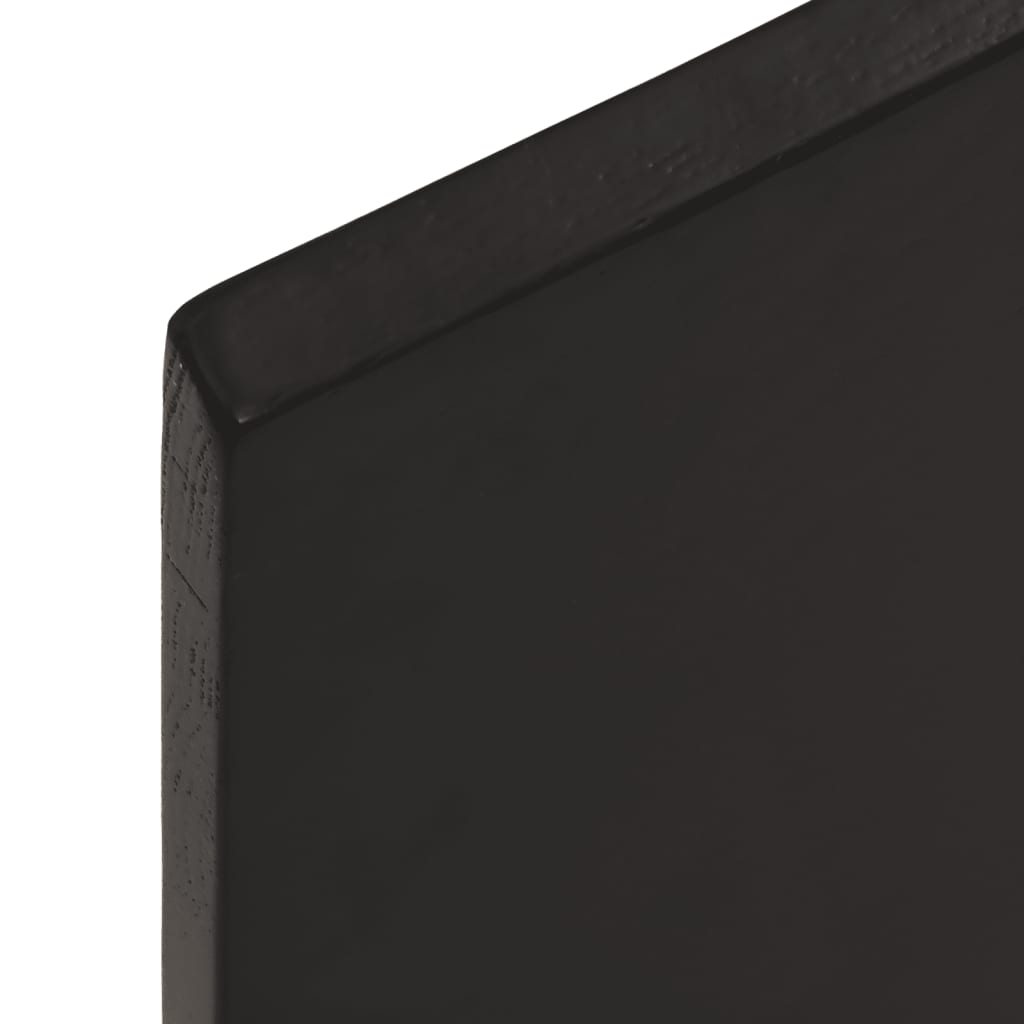 vidaXL Półka, ciemnobrązowa, 80x20x2 cm, wykończone lite drewno dębowe