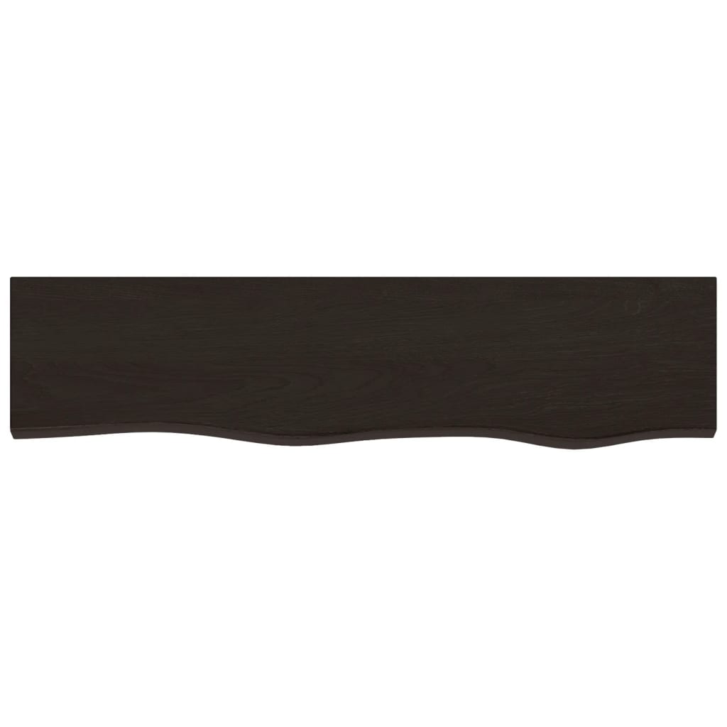 vidaXL Półka, ciemnobrązowa, 80x20x4 cm, wykończone lite drewno dębowe