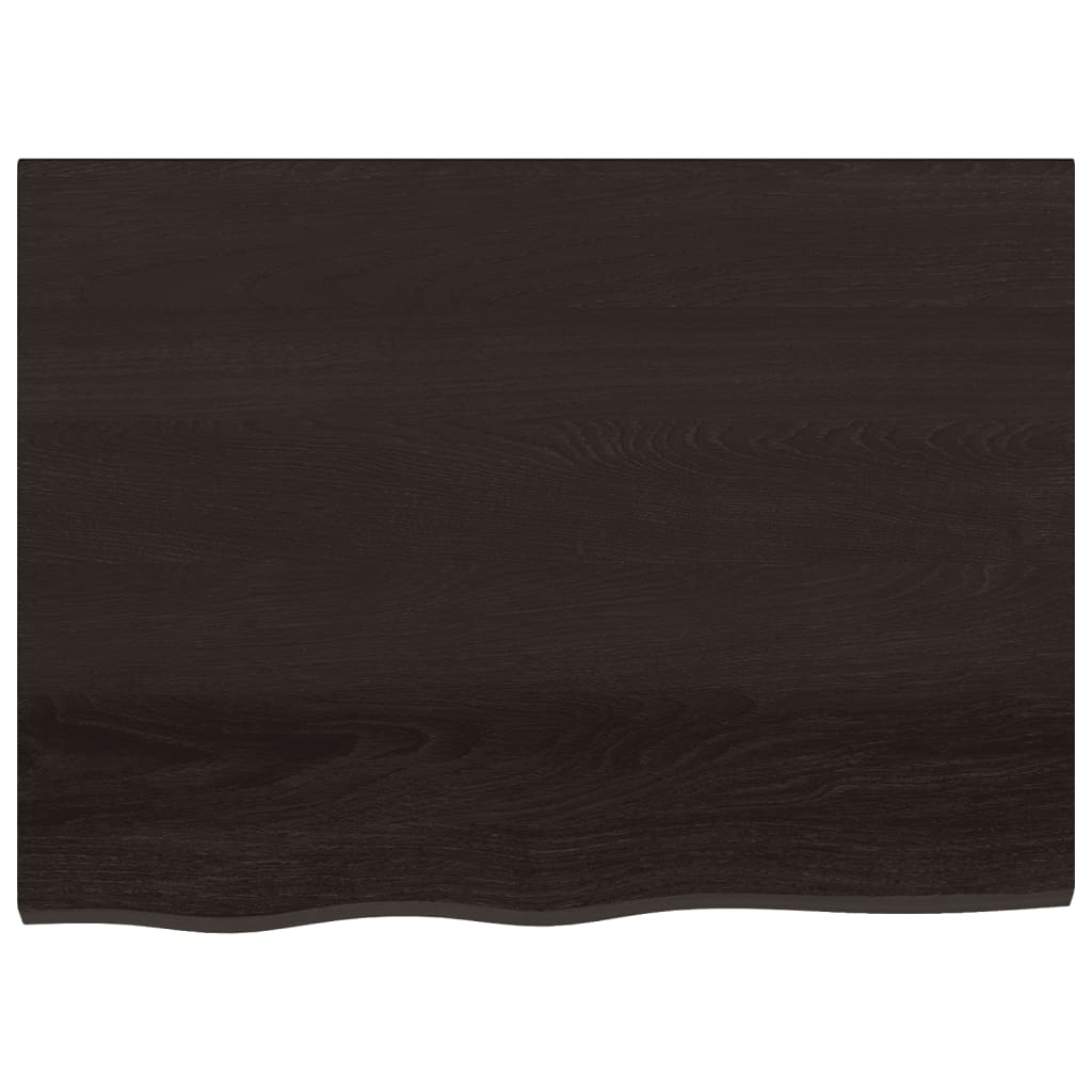 vidaXL Półka, ciemnobrązowa, 80x60x(2-4) cm, wykończone drewno dębowe