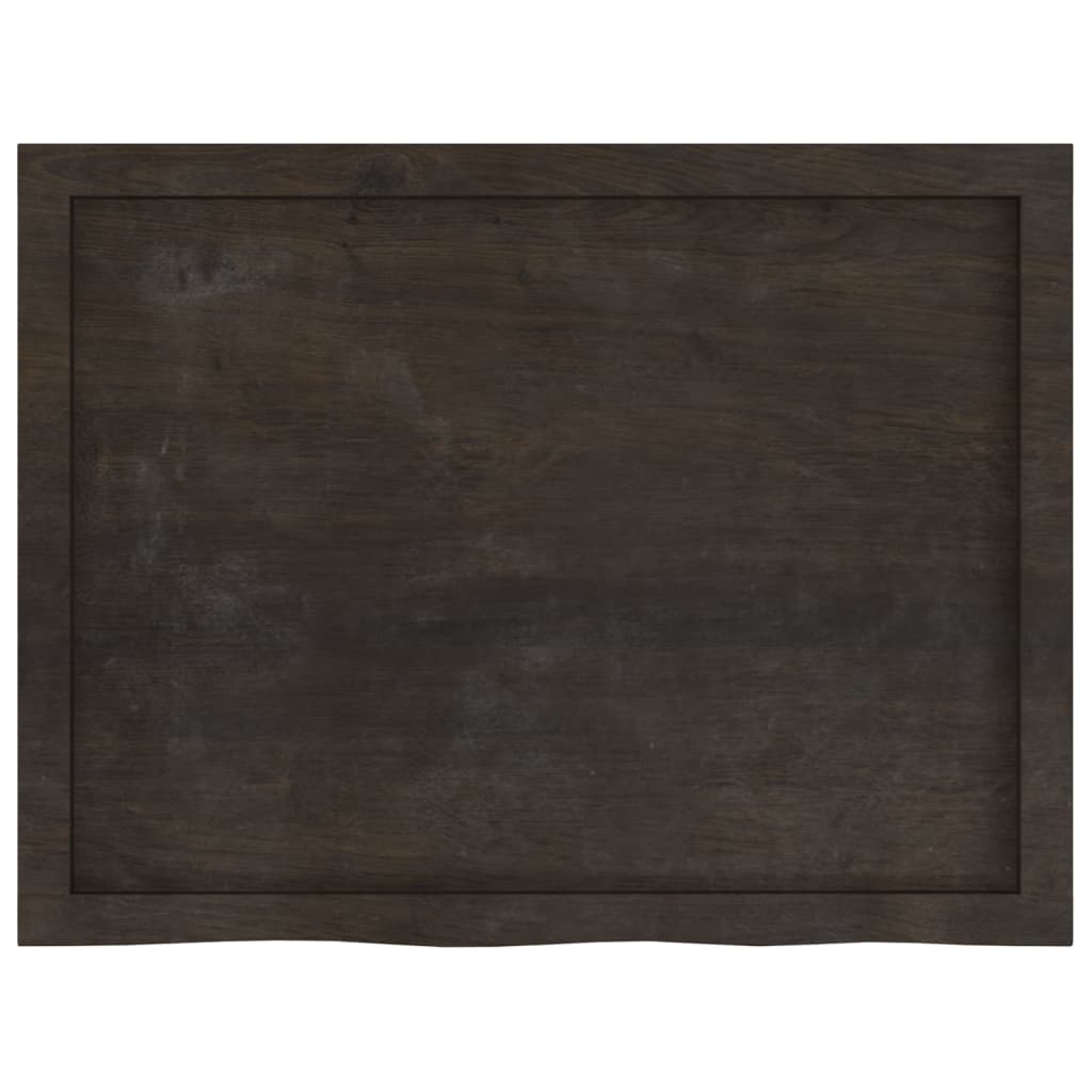 vidaXL Półka, ciemnobrązowa, 80x60x(2-4) cm, wykończone drewno dębowe