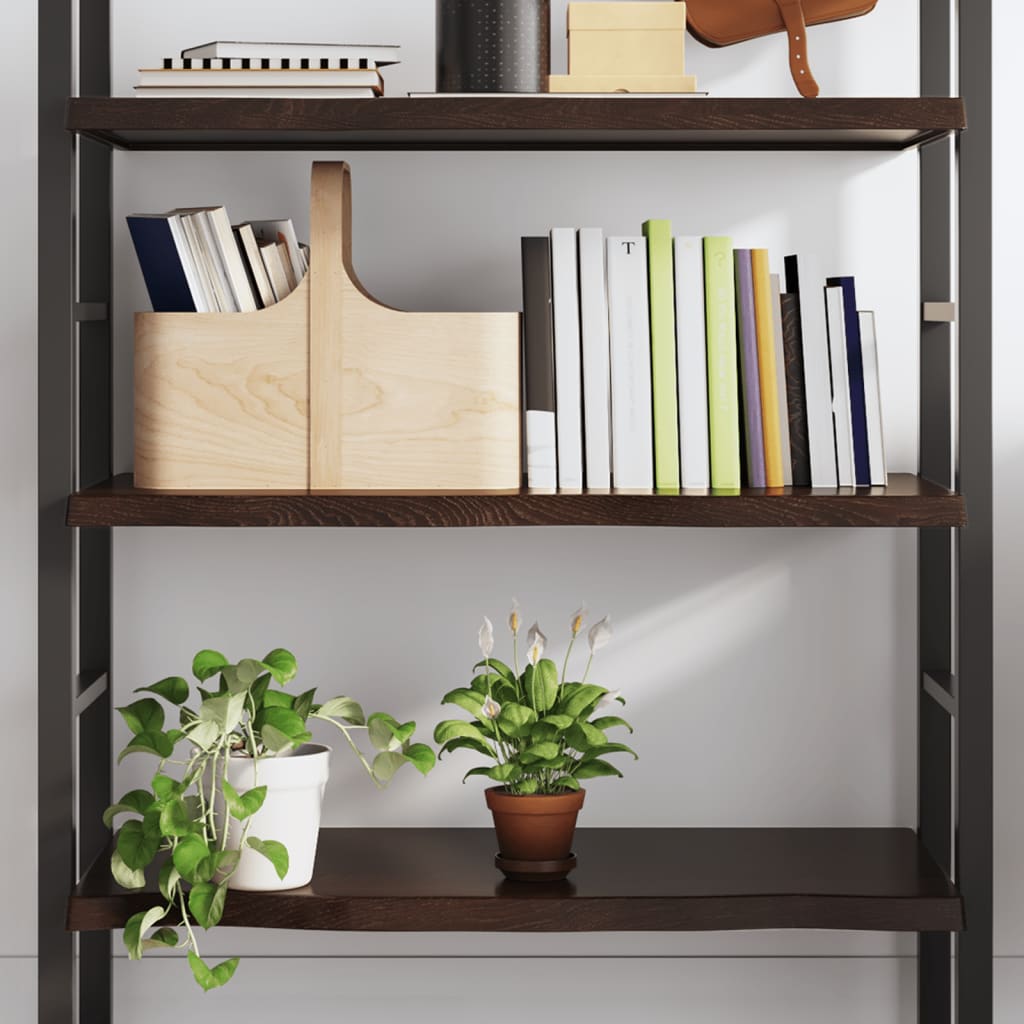 vidaXL Półka, ciemnobrązowa, 80x60x(2-4) cm, wykończone drewno dębowe