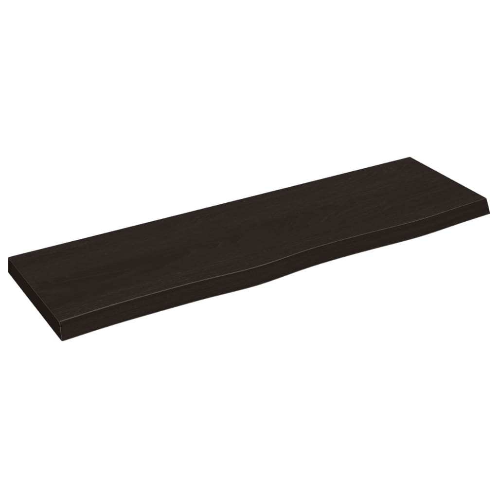 vidaXL Półka, ciemnobrązowa, 100x30x(2-4) cm, wykończone drewno dębowe