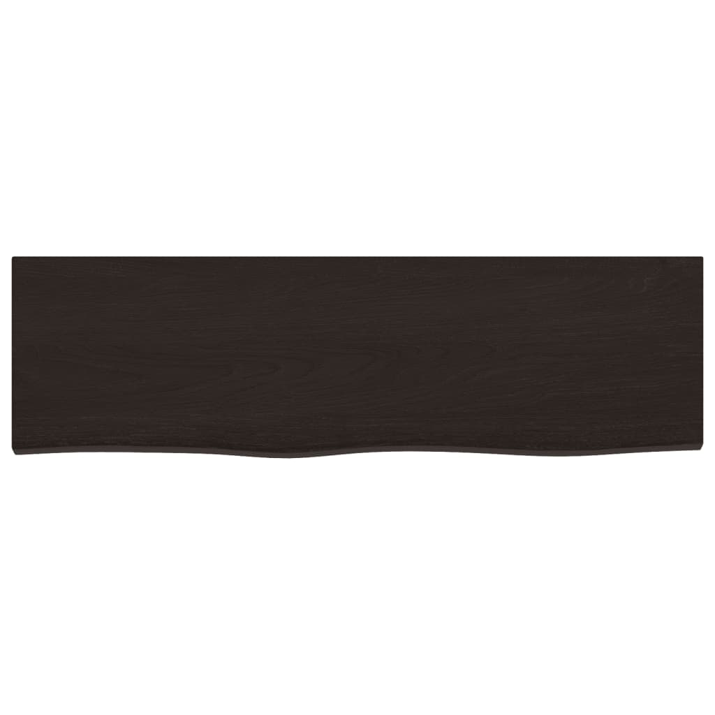 vidaXL Półka, ciemnobrązowa, 100x30x(2-4) cm, wykończone drewno dębowe