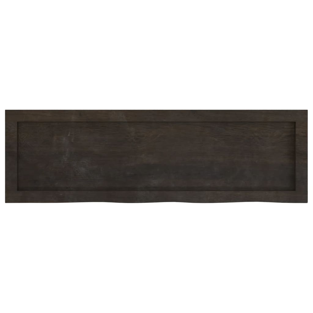 vidaXL Półka, ciemnobrązowa, 100x30x(2-4) cm, wykończone drewno dębowe