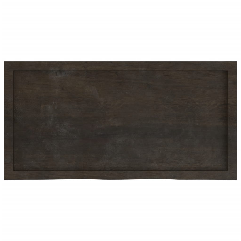 vidaXL Półka, ciemnobrązowa, 100x50x(2-4) cm, wykończone drewno dębowe