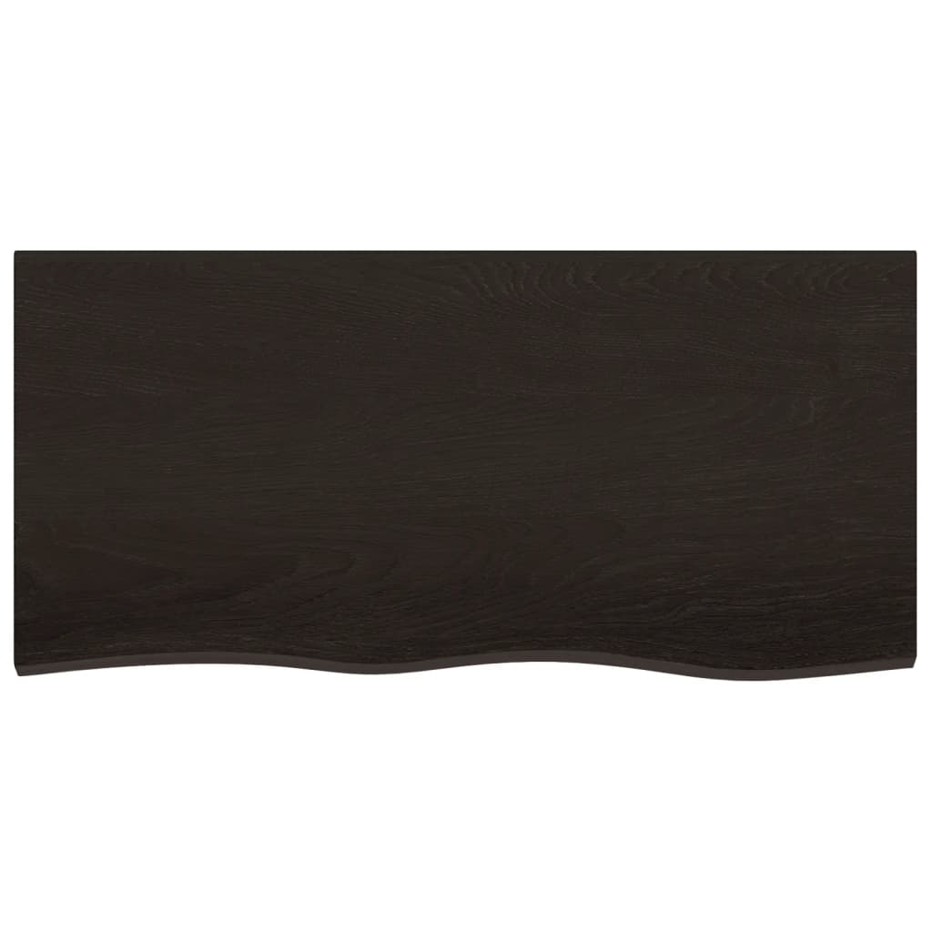 vidaXL Półka, ciemnobrązowa, 100x50x(2-6) cm, wykończone drewno dębowe