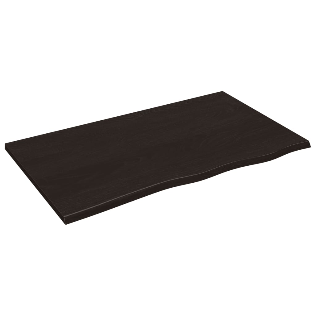 vidaXL Półka, ciemnobrązowa 100x60x2 cm, wykończone lite drewno dębowe