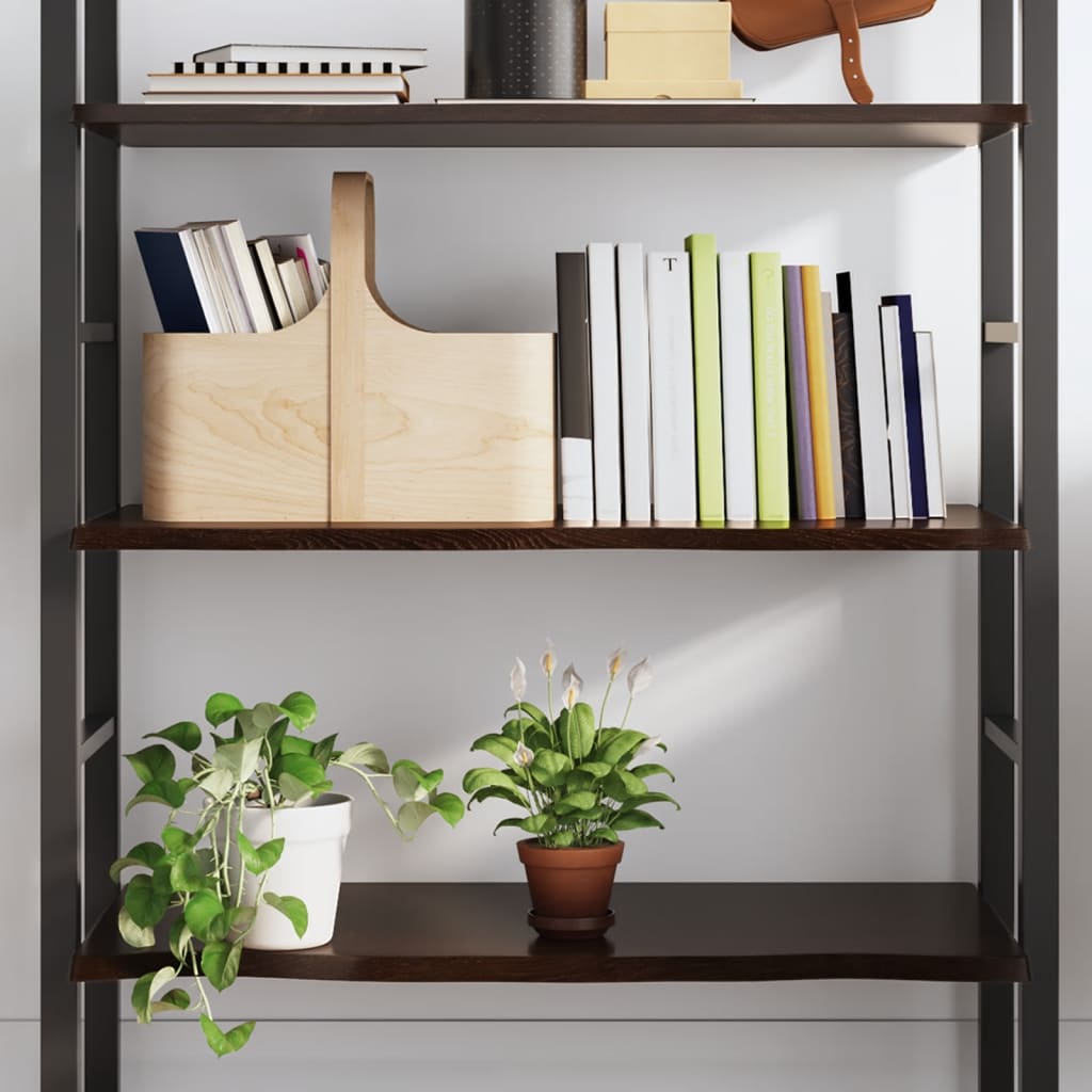 vidaXL Półka, ciemnobrązowa 100x60x2 cm, wykończone lite drewno dębowe