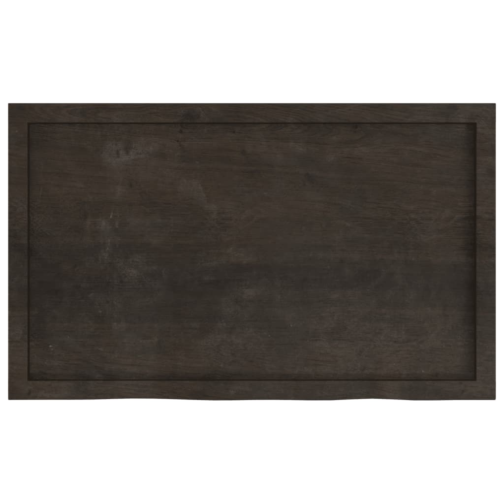 vidaXL Półka, ciemnobrązowa, 100x60x(2-4) cm, wykończone drewno dębowe