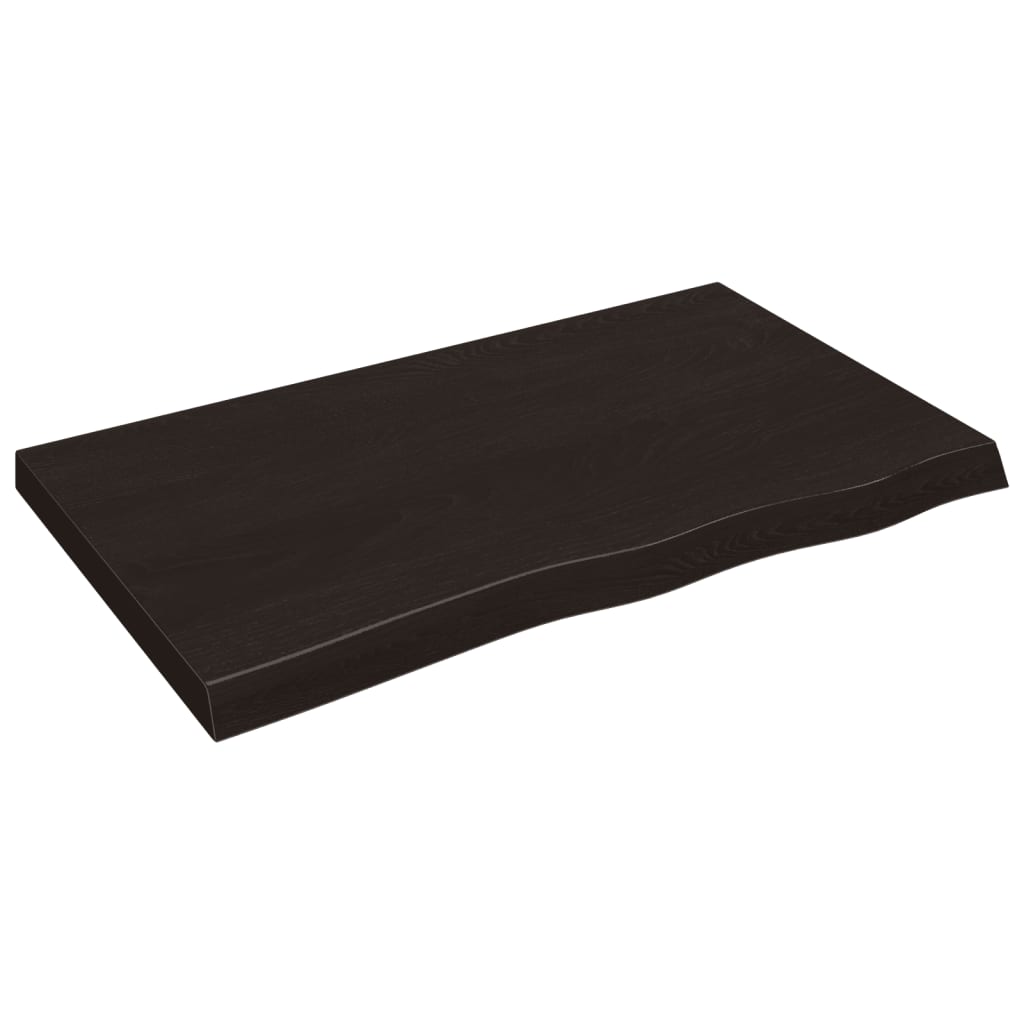 vidaXL Półka, ciemnobrązowa, 100x60x(2-6) cm, wykończone drewno dębowe