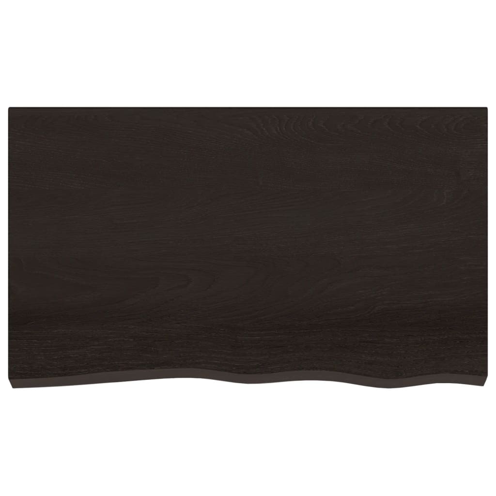 vidaXL Półka, ciemnobrązowa, 100x60x(2-6) cm, wykończone drewno dębowe