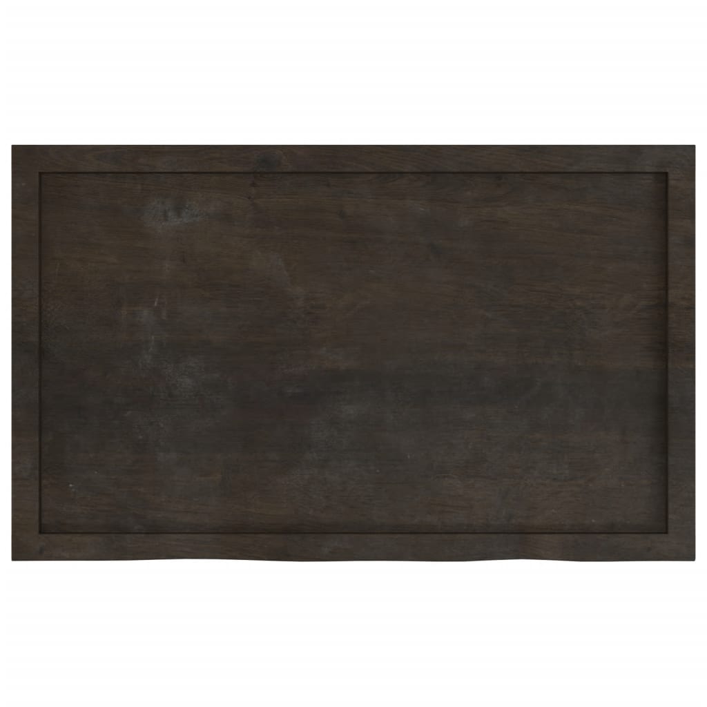 vidaXL Półka, ciemnobrązowa, 100x60x(2-6) cm, wykończone drewno dębowe