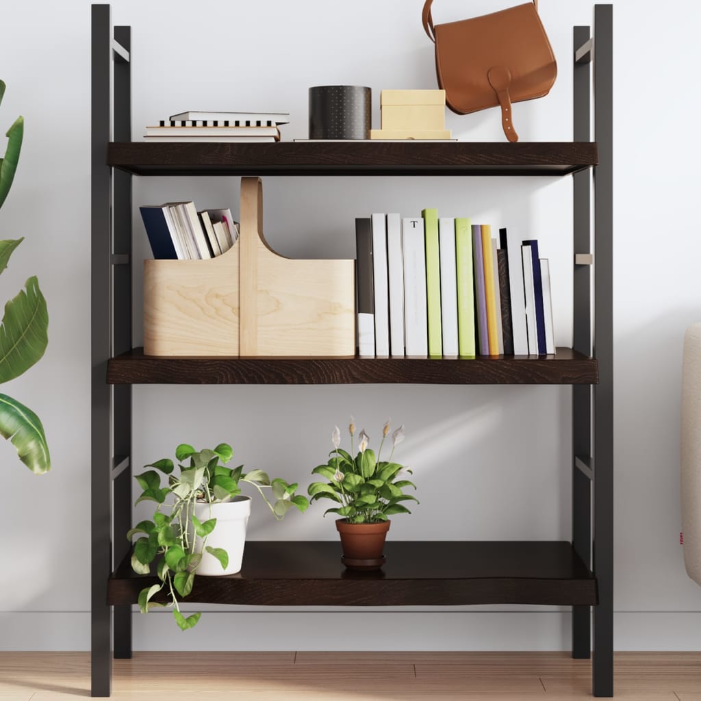 vidaXL Półka, ciemnobrązowa, 100x60x(2-6) cm, wykończone drewno dębowe