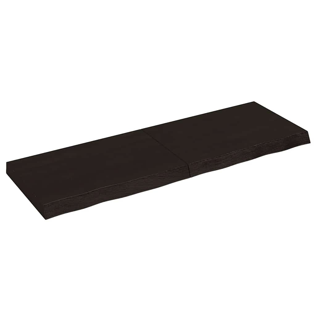 vidaXL Półka, ciemnobrązowa, 120x40x(2-6) cm, wykończone drewno dębowe