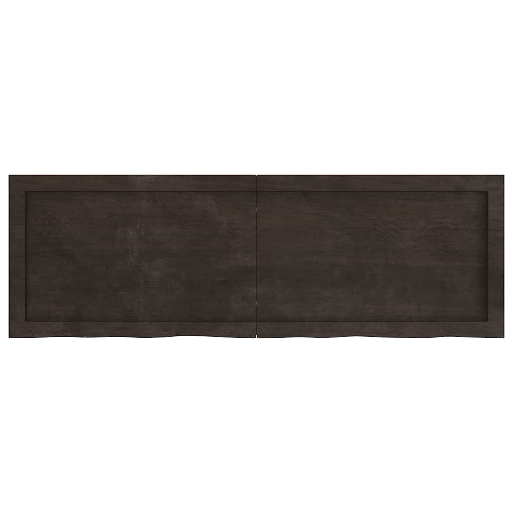vidaXL Półka, ciemnobrązowa, 120x40x(2-6) cm, wykończone drewno dębowe