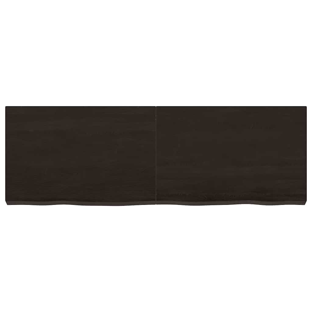 vidaXL Półka, ciemnobrązowa, 120x40x(2-6) cm, wykończone drewno dębowe
