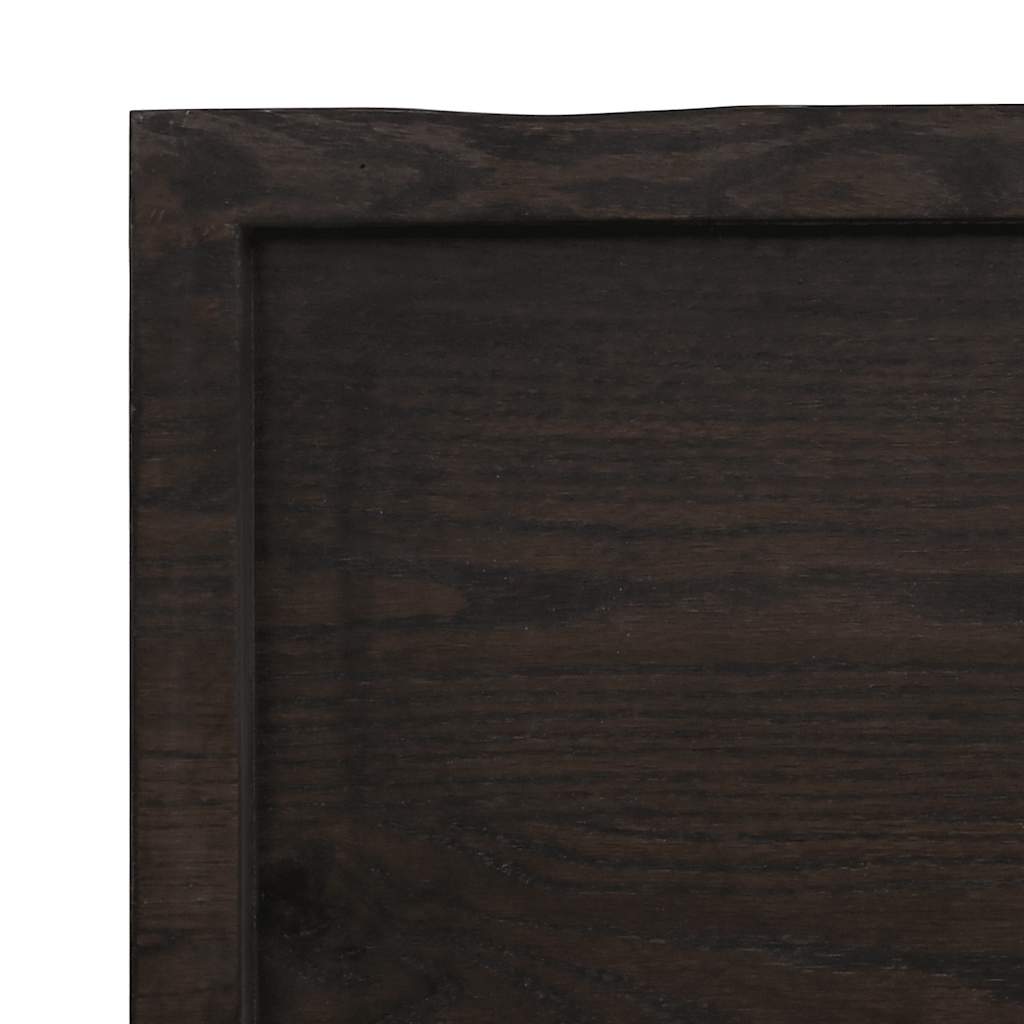 vidaXL Półka, ciemnobrązowa, 120x40x(2-6) cm, wykończone drewno dębowe