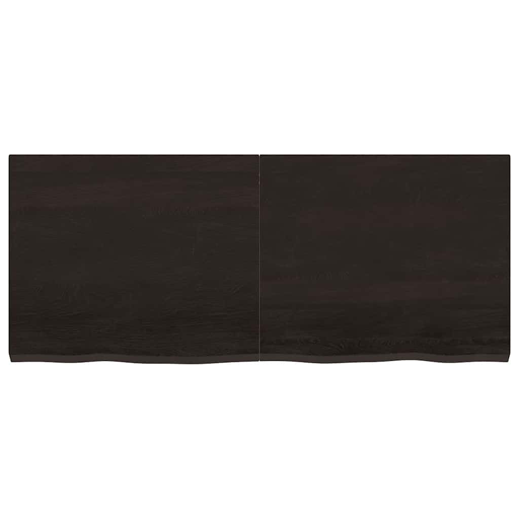 vidaXL Półka, ciemnobrązowa, 120x50x(2-4) cm, wykończone drewno dębowe