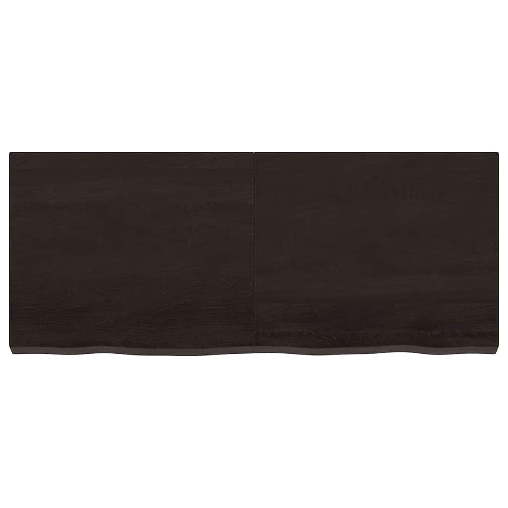 vidaXL Półka, ciemnobrązowa, 120x50x(2-6) cm, wykończone drewno dębowe