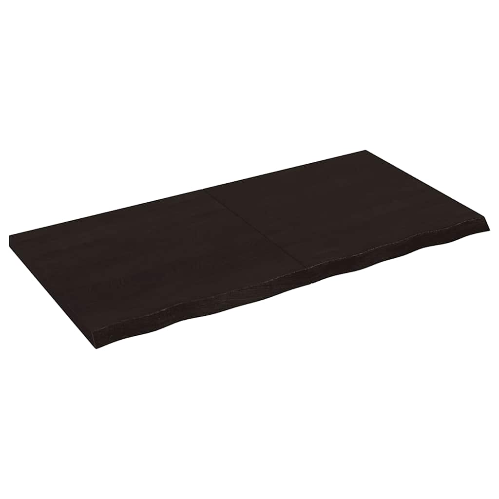 vidaXL Półka, ciemnobrązowa, 120x60x(2-4) cm, wykończone drewno dębowe