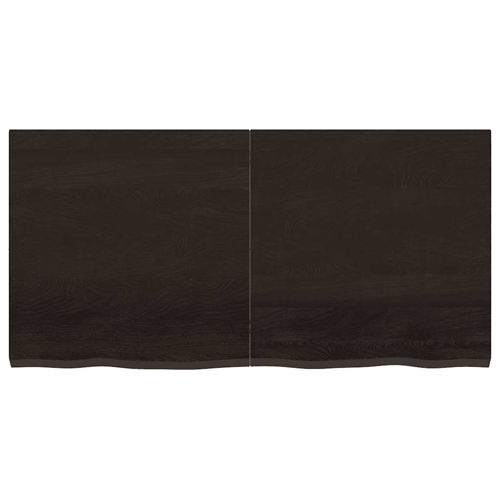 vidaXL Półka, ciemnobrązowa, 120x60x(2-4) cm, wykończone drewno dębowe