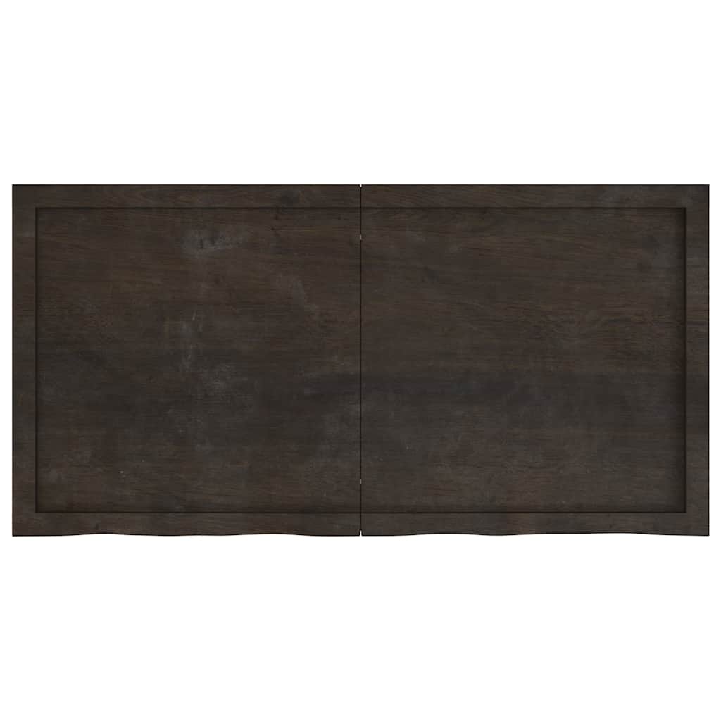 vidaXL Półka, ciemnobrązowa, 120x60x(2-6) cm, wykończone drewno dębowe